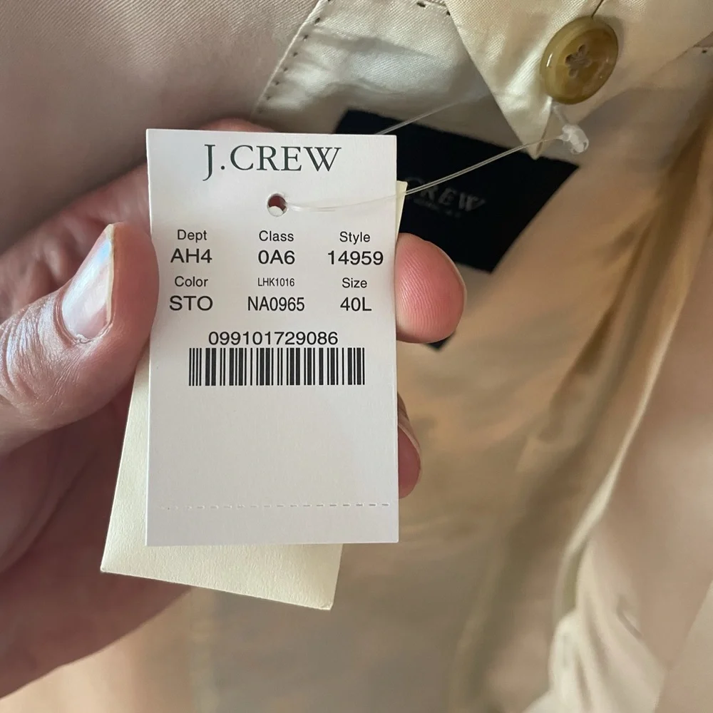 J.Crew Stone Cotton Chino Suit - 40L, 29 Waist